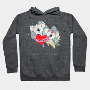 Valentines koala - Happy Valentine's day Hoodie